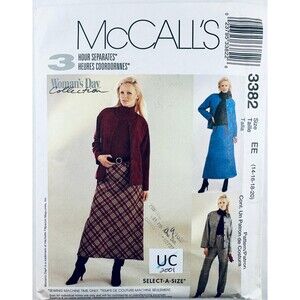 McCalls 3382 Misses Bias Skirt Blazer Pants EASY Sewing Pattern PLUS Sz 14-20 UC